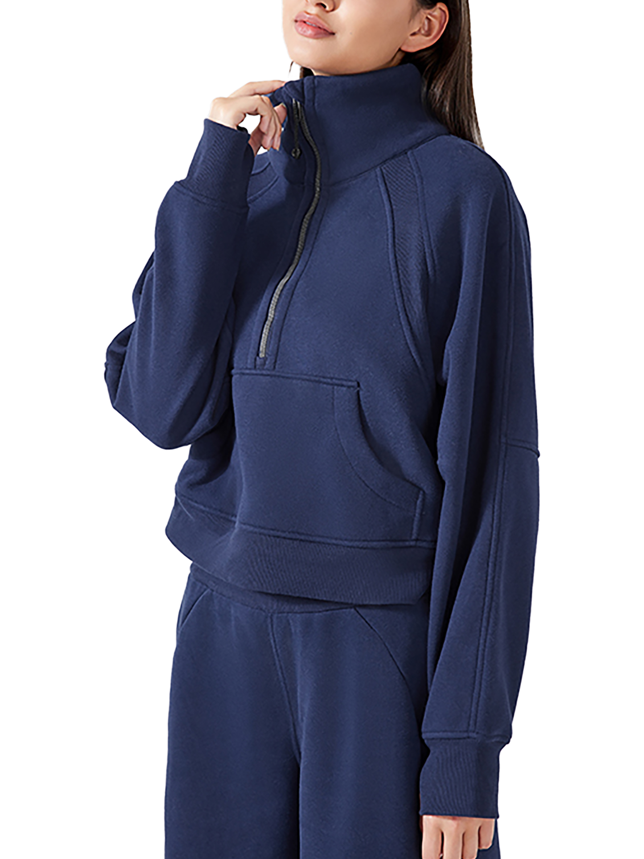 Cropped Half-Zip Sweatshirt #RP0007 | TAPSTITCH